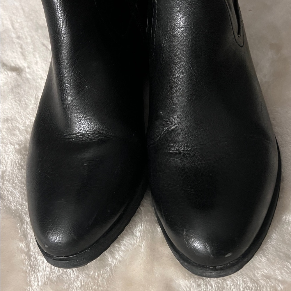 WHITE MOUNTAIN 👢 TALL OVER-THE-KNEE BLACK FAUX LEATHER VEGAN BOOTS Women 11 - Picture 5 of 15